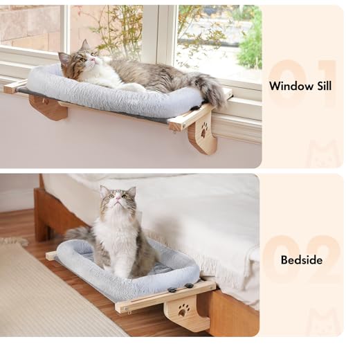 Sturdy Cat Hammock Window Perch with Cushion