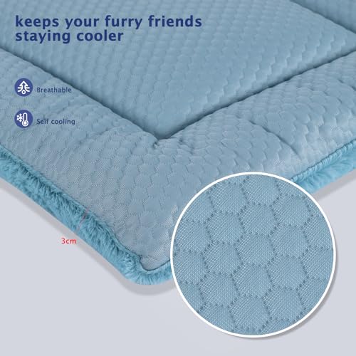 Reversible Soft Dog Crate Pad - Blue 18"x13