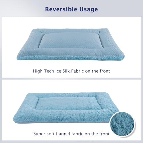Reversible Soft Dog Crate Pad - Blue 18"x13