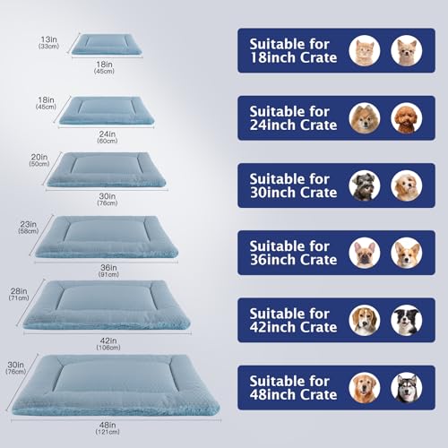 Reversible Soft Dog Crate Pad - Blue 18"x13