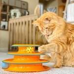 Interactive 3-Tier Cat Toy with Spinning Balls