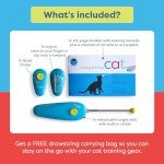CAT SCHOOL Clicker Training Kit - 1 Cat Training Clicker, 1 Target Stick, 1 Step-by-Step Instruction Booklet - Clicker Tools for Cat Training, Fist Bump Training, Positive Behavior