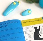 CAT SCHOOL Clicker Training Kit - 1 Cat Training Clicker, 1 Target Stick, 1 Step-by-Step Instruction Booklet - Clicker Tools for Cat Training, Fist Bump Training, Positive Behavior