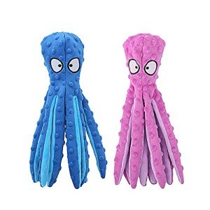 Set of 2 Squeaky Dog Toys - Octopus Design