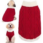 Cozy Turtleneck Dog Sweater with Leash Hole