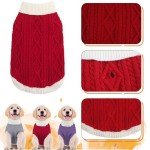 Cozy Turtleneck Dog Sweater with Leash Hole