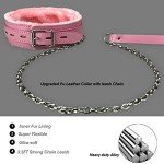 Pink Gothic Leather Choker Collar with Leash
