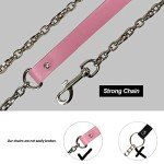 Pink Gothic Leather Choker Collar with Leash