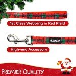 Buffalo Plaid Christmas Dog Collar and Leash Set