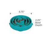 Outward Hound Slow Feeder Dog Bowl - Turquoise