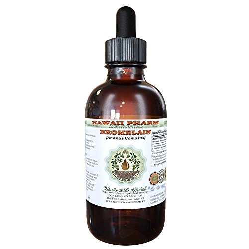 HawaiiPharm Bromelain Alcohol-Free Liquid Extract, Bromelain (Ananas Comosus) Dried Powder Glycerite Herbal Supplement