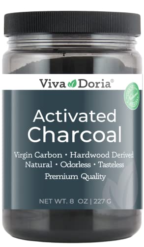 Viva Doria Virgin Activated Charcoal Powder, Hardwood Derived, Food Grade, 8 Oz