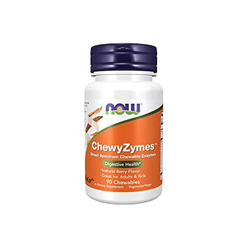 NOW Supplements, ChewyZymes, Broad Spectrum Chewable Enzymes, Berry Flavor, 90 Chewables