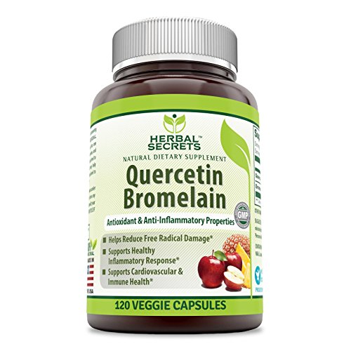 Herbal Secrets Quercetin 800mg with Bromelain 165mg, 120 Veggie Capsules Supplement | Non-GMO | Gluten Free | Made in USA | Ideal for Vegetarians