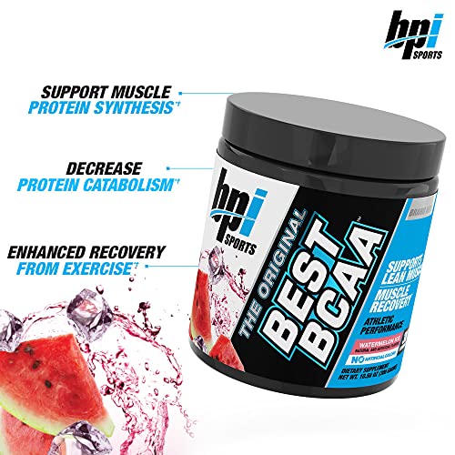 BPI Sports Best BCAA - BCAA Powder Post Workout Sports Drink with Branched Chain Amino Acids for Hydration & Recovery, for Men & Women - Watermelon Ice - 30 Servings