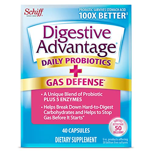 Fast Acting Enzymes Plus Daily Probiotic Capsules, Digestive Advantage (40 Count In A Box) - Helps Support Breakdown Of Hard To Digest Foods & Helps Prevent Gas*, Supports Digestive & Immune Health*