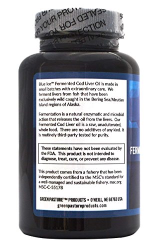 BLUE ICE Fermented Cod Liver Oil -Non-Gelatin Capsules, 120 Count (Pack of 3)