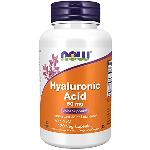 NOW Supplements, Hyaluronic Acid 50 mg with MSM, Joint Support*, 120 Veg Capsules