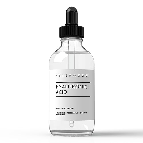 Asterwood Pure Hyaluronic Acid Serum for Face; Plumping Anti-Aging Face Serum, Hydrating Facial Skin Care Product, Fragrance Free, Pairs Well with Vitamin C Serum & Retinol Serum, 118ml/4 oz