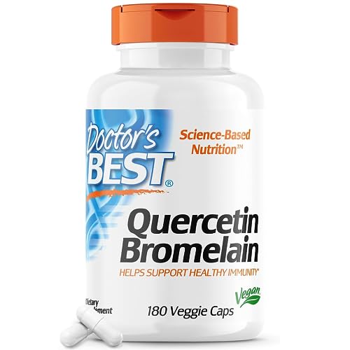 Doctor's Best Quercetin Bromelain, Immunity Support, Heart, Joint & Healthy Respiratory System, Non-GMO, Vegan, Gluten Free, Soy Free,180 VC