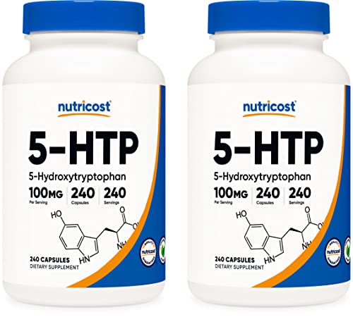 Nutricost 5-HTP 100mg, 240 Capsules (5-Hydroxytryptophan) - Gluten Free, Non-GMO
