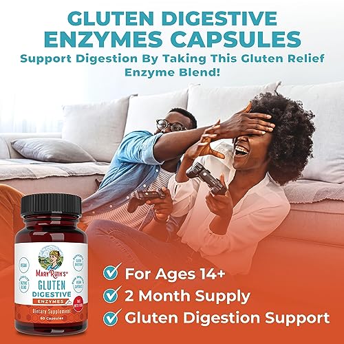 Digestive Support | Up to 2 Month Supply | Gluten Digestive Enzyme | Gluten Enzyme | Supplement for Digesting Gluten | Gut Health Support & Nutrient Absorption | Non-GMO | Gluten Blocker | 60 count