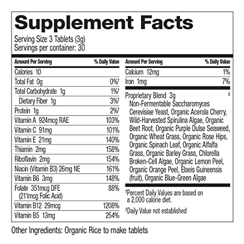 Dr. Schulze’s | SuperFood 100 | Vitamin & Mineral Herbal Concentrate | Dietary Supplement | Daily Nutrition & Increased Energy | Gluten-Free & Non-GMO | Vegan & Organic | 90 Tabs | Packaging May Vary
