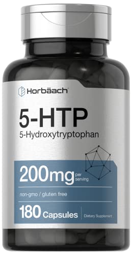 5HTP 200mg Capsules | 180 Capsules | Griffonia Simplicifolia | 5HTP Extra Strength Supplement | Non-GMO, Gluten Free | 5 Hydroxytryptophan | by Horbaach