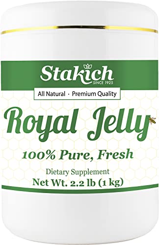 Stakich Fresh Royal Jelly - Pure, All Natural - No Additives/Flavors/Preservatives Added - 1 Kilogram (2.2 Pounds)