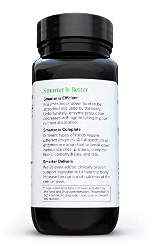 Smarter Enzymes - Digestive Enzymes for Digestion - Nutrient Absorption Aid & Daily Multi-Digestive Aids with 16 Natural Enzymes - Fights Bloating, Maximizes Energy, and Improves Immunity