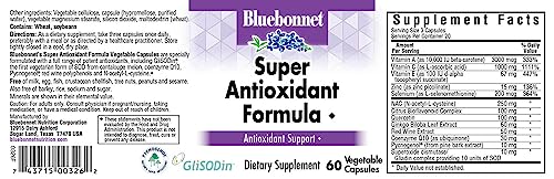 BlueBonnet Super Antioxidant Formula Vegetarian Capsules, 60 Count, White