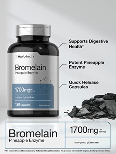 Bromelain 1700 mg | 120 Capsules | Supports Digestive Health | Pineapple Enzyme Supplement | Non-GMO, Gluten Free | by Horbaach
