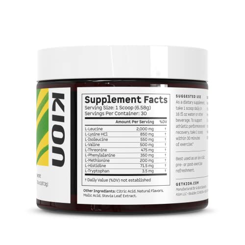 Kion Essential Amino Acids Powder - Amino Acids Supplement for Muscle Recovery, Essential Amino Energy Without Caffeine, EAAs Amino Acids Powder, BCAAs Amino Acids - 30 Servings
