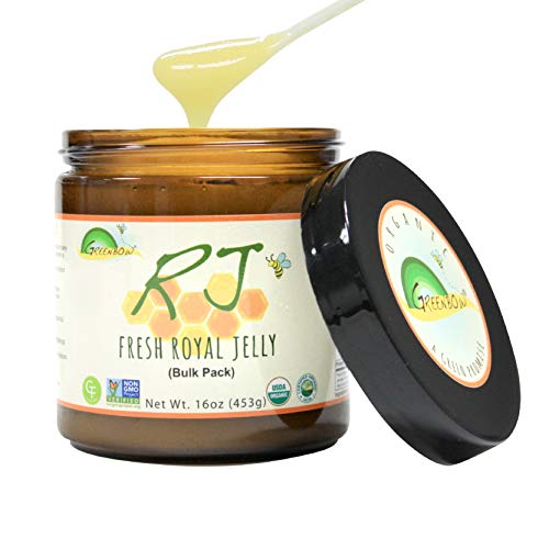 Greenbow Organic Fresh Royal Jelly - 100% USDA Certified Organic, Non-GMO, Pure, Gluten Free - One of The Most Nutrition Packed - (453g)
