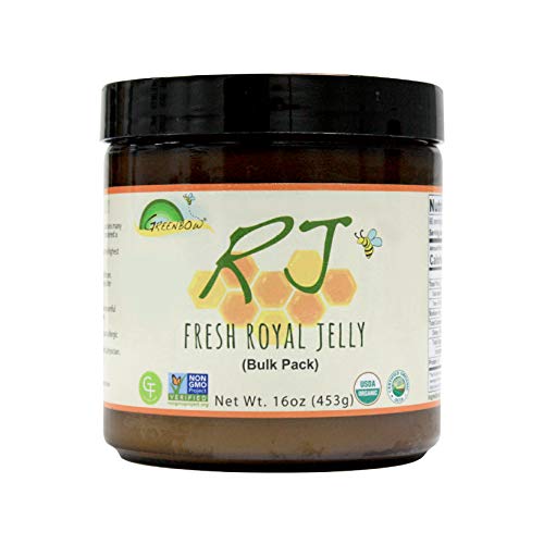 Greenbow Organic Fresh Royal Jelly - 100% USDA Certified Organic, Non-GMO, Pure, Gluten Free - One of The Most Nutrition Packed - (453g)