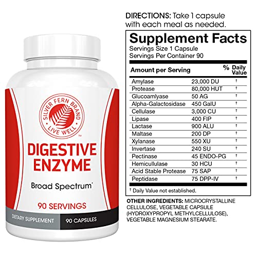 Silver Fern Brand Ultimate Digestive Enzyme Supplement - 4 Bottles - High Potency, Multi Enzyme - Digestive Comfort & Food Tolerance - Amylase, Protease, Cellulase, More