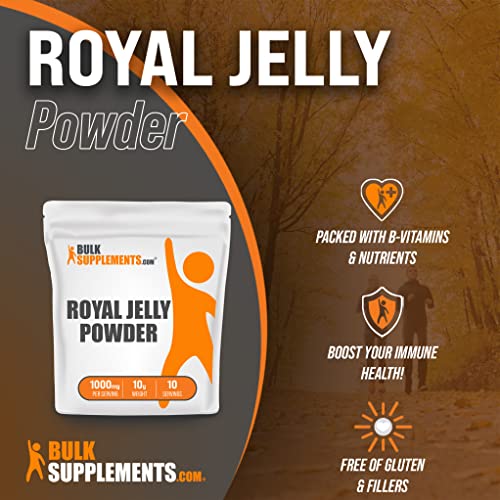 BulkSupplements.com Royal Jelly Powder - Royal Jelly 1000mg - Royal Jelly Nutritional Supplements - Royal Jelly Supplement - for Immune Support - 1000mg per Serving (10 Grams - 0.35 oz)