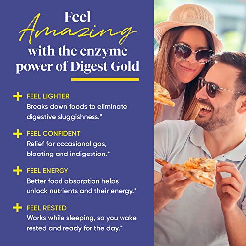 Enzymedica Digest Gold + ATPro, Maximum Strength Enzyme Formula, Prevents Bloating and Gas, 14 Key Enzymes Including Amylase, Protease, Lipase and Lactase, 90 Capsules