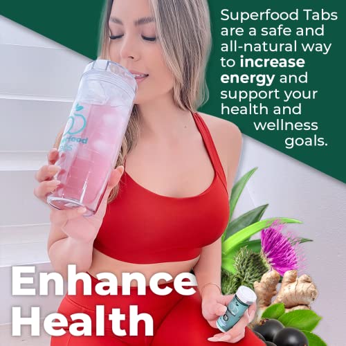 skinnytabs Superfood Tabs Detox Cleanse Drink - Fizzy Dietary Supplement for Women and Men - Reduce Bloating and Curb Craving - Support Healthy Weight Management - Mixed Berry Flavor [60 Tablets]