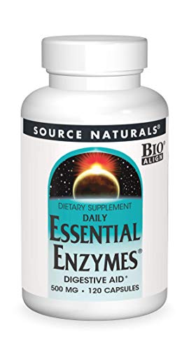 Source Naturals Essential Enzymes 500mg Bio-Aligned Multiple Supplement Herbal Defense For Digestion, Gas & Constipation Relief - Strong Immune System Support - 120 Capsules
