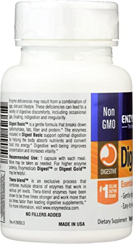 Enzymedica - Digest Basic, Essential Full Spectrum Digestive Enzymes, 30 Count