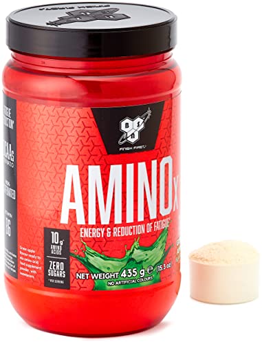BSN Amino X Muscle Recovery & Endurance Powder with BCAAs, 10 Grams of Amino Acids, Keto Friendly, Caffeine Free, Flavor: Green Apple, 30 servings (Packaging may vary)