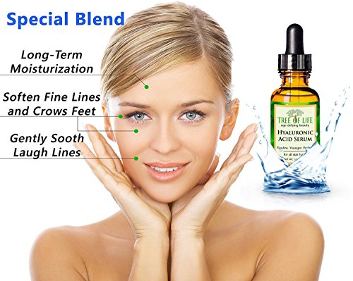 Tree of Life Hyaluronic Acid Serum for Face | Hydrating Serum with Vitamin C, 1 Fl Oz