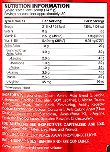 BSN Amino X Muscle Recovery & Endurance Powder with BCAAs, 10 Grams of Amino Acids, Keto Friendly, Caffeine Free, Flavor: Green Apple, 30 servings (Packaging may vary)