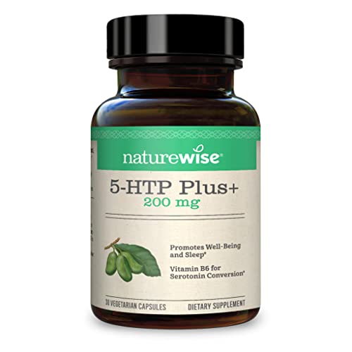 NatureWise 5-HTP 200Mg Mood Support, Natural Sleep Aid Helps Promote Healthy Eating Habits, Easy-to-Digest Delayed Release Capsules Enhanced w/ Vitamin B6, Non-GMO (1 Month Supply - 30 Count)
