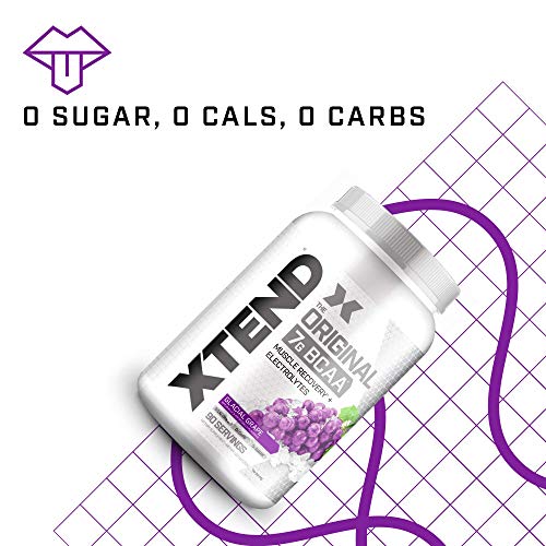XTEND Original BCAA Powder Glacial Grape | Sugar Free Post Workout Muscle Recovery Drink with Amino Acids | 7g BCAAs for Men & Women | 90 Servings