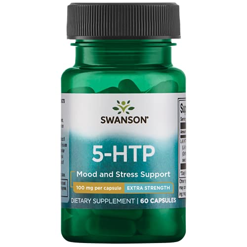 Swanson Extra Strength 5-HTP - Natural Sleep Support Supplement for Adults - Promotes Emotional Wellbeing & Mood Support with Natural Ingredients - (60 Capsules, 100mg Each)