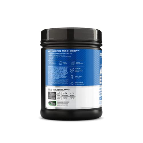Optimum Nutrition Amino Energy - Pre Workout with Green Tea, BCAA, Amino Acids, Keto Friendly, Green Coffee Extract, Energy Powder - Blue Raspberry, 65 Servings (Packaging May Vary)