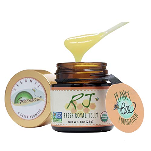 Greenbow Organic Fresh Royal Jelly - 100% USDA Certified Organic, Non-GMO, Pure, Gluten Free - One of The Most Nutrition Packed - (28g)