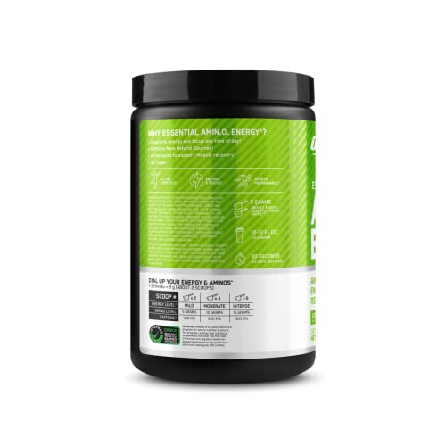 Optimum Nutrition Amino Energy - Pre Workout with Green Tea, BCAA, Amino Acids, Keto Friendly, Green Coffee Extract, Energy Powder - Green Apple, 30 Servings (Packaging May Vary)